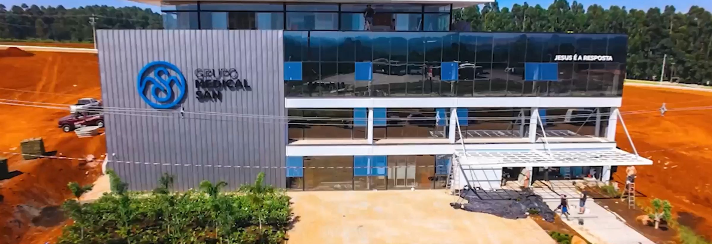Vista aérea da sede do Grupo Medical San, em Estrela (RS)